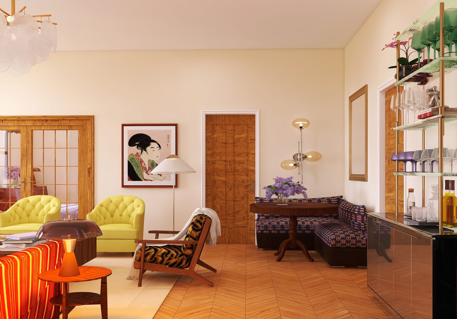 The Chevron Parlor — The wide parlor